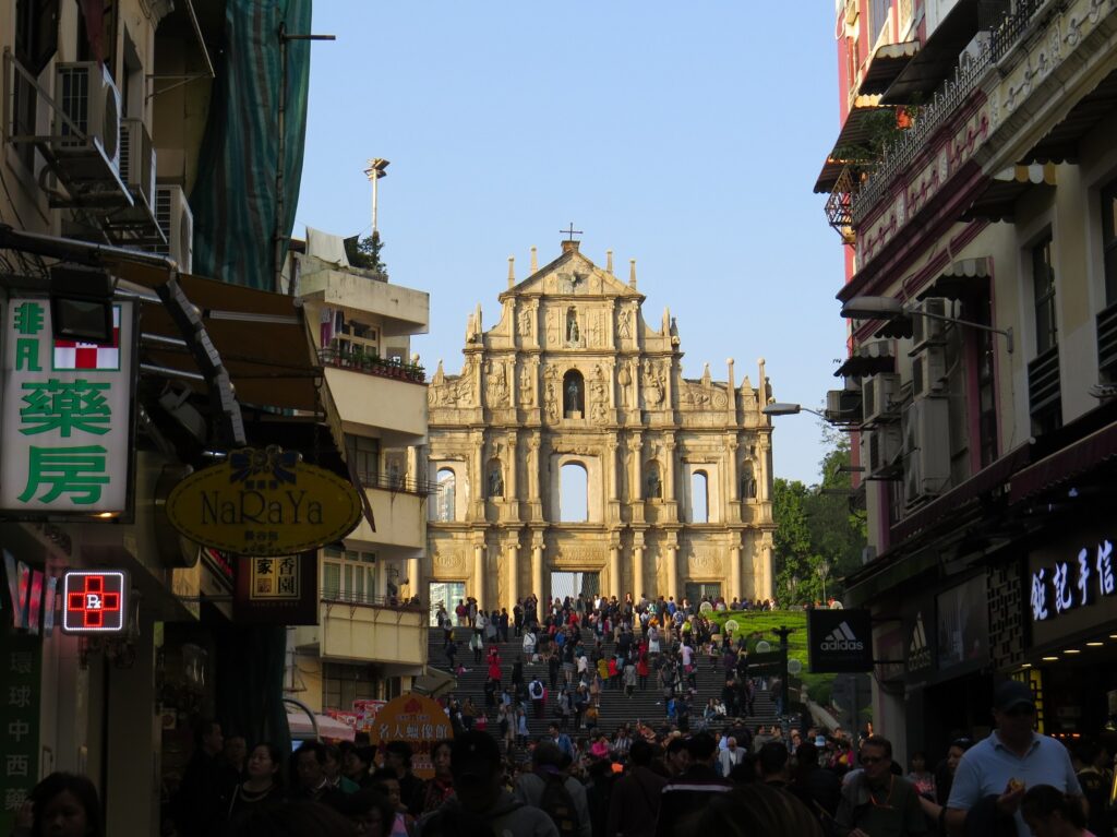 Le grand escalier des ruines de Saint-Paul à Macao