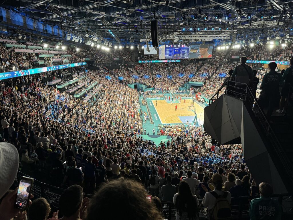 Vue depuis les tribunes de l'Arena Bercy