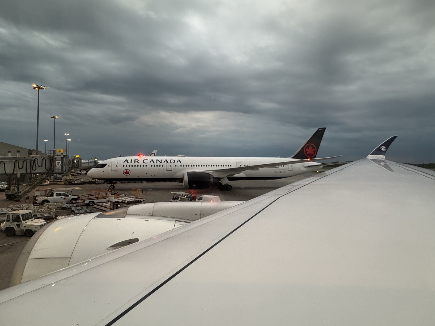 Un Boeing 787 d'Air Canada à l'arrivée à Montréal