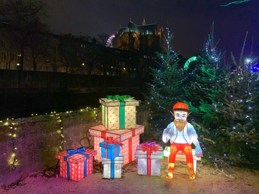 Le sentier des lanternes à Metz pendant la période de Noël