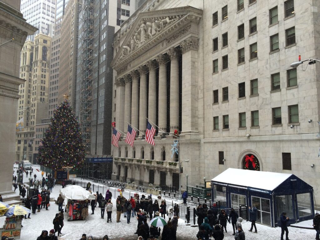 Wall Street sous la neige